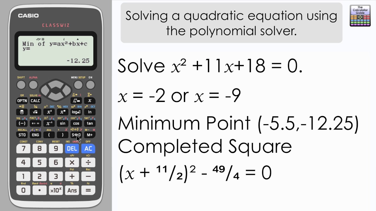 quadratic equation calculator with solution