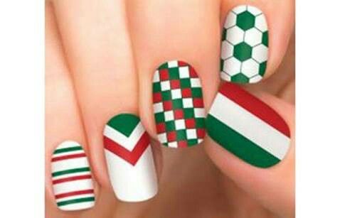 uñas tricolor sencillas