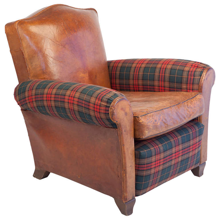 plaid club chair