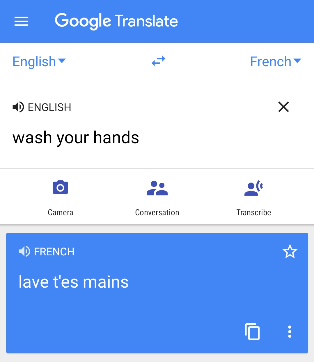 english to french google translate