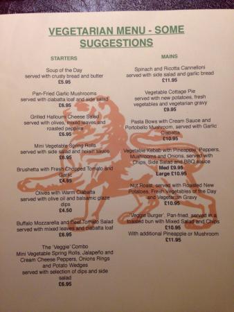 the golden lion winchester menu