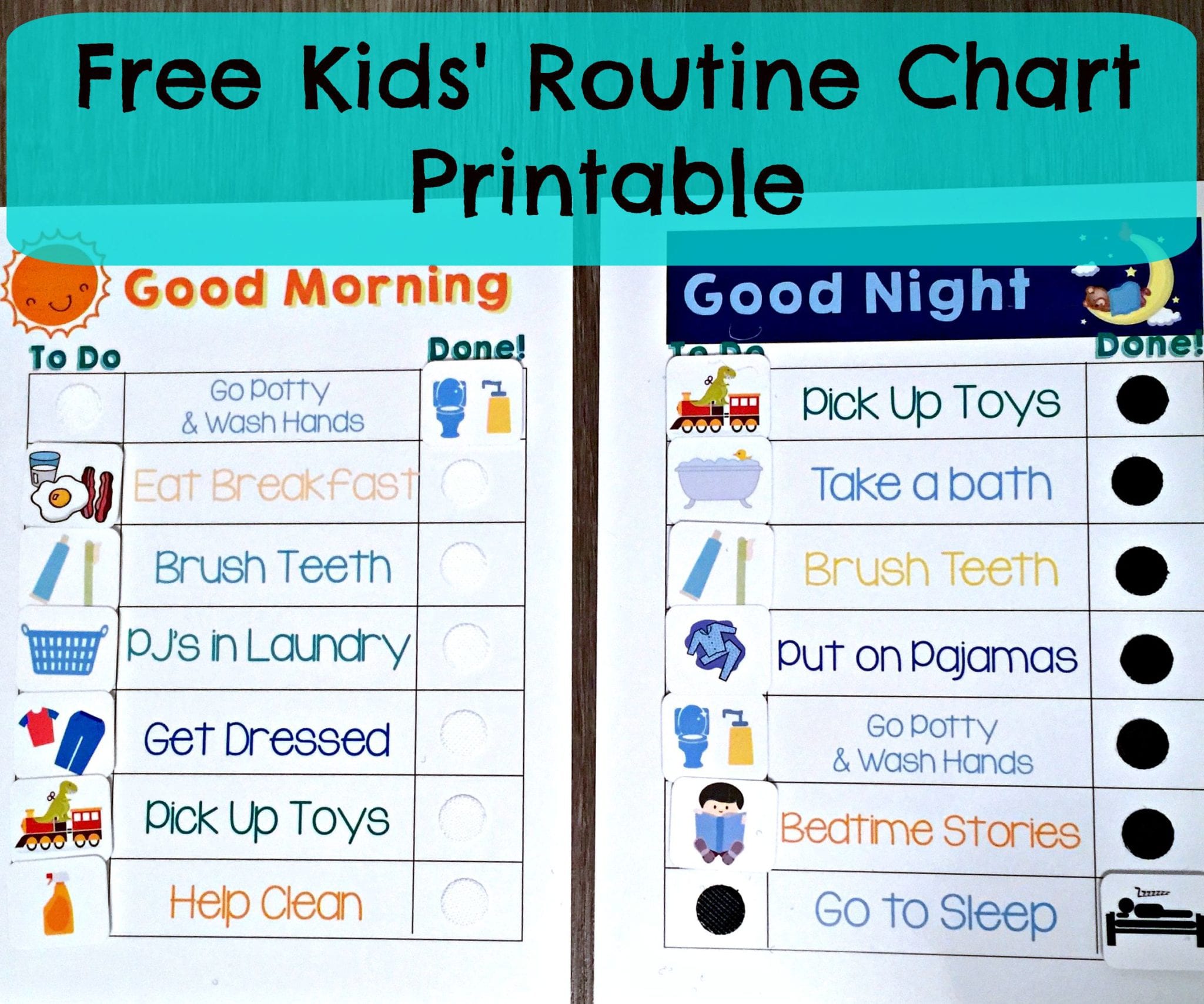 free editable morning routine chart