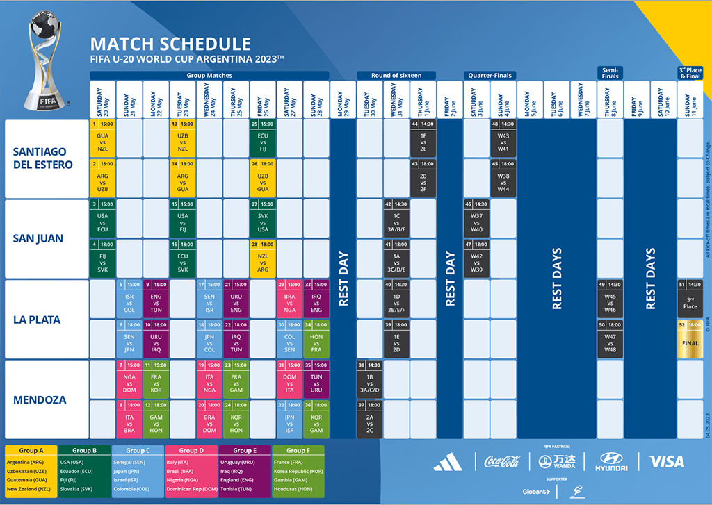 2023 fifa u-20 world cup schedule