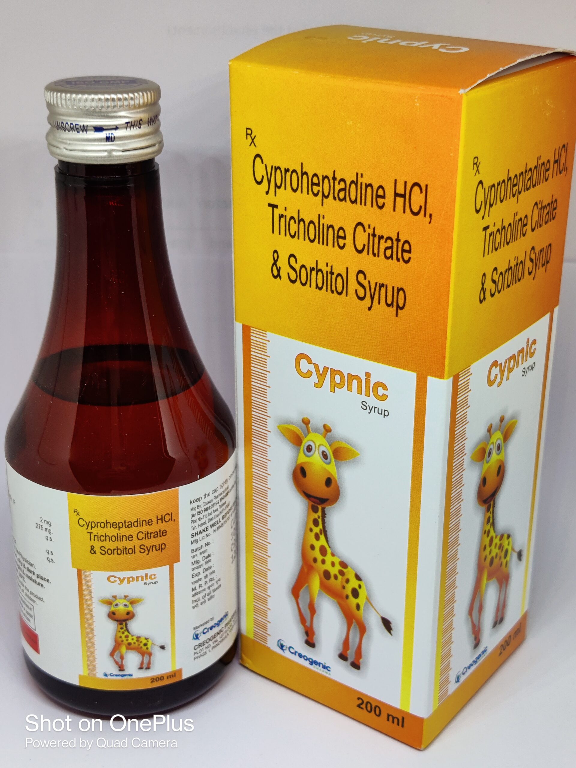 tricholine citrate & cyproheptadine hydrochloride syrup