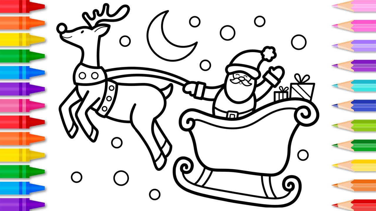 santas sleigh drawing