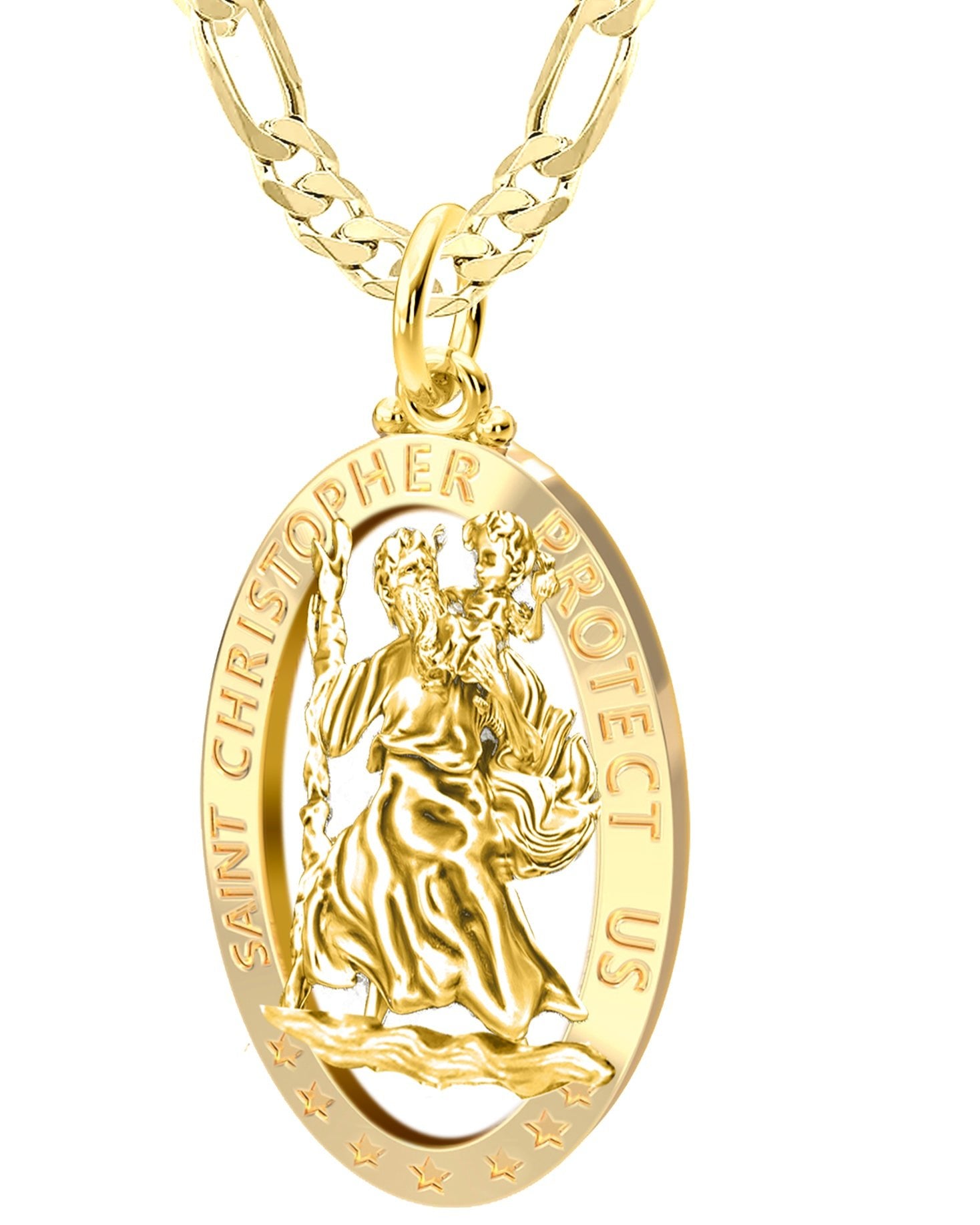 gold saint christopher necklace for men