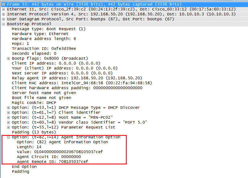 dhcp option 82