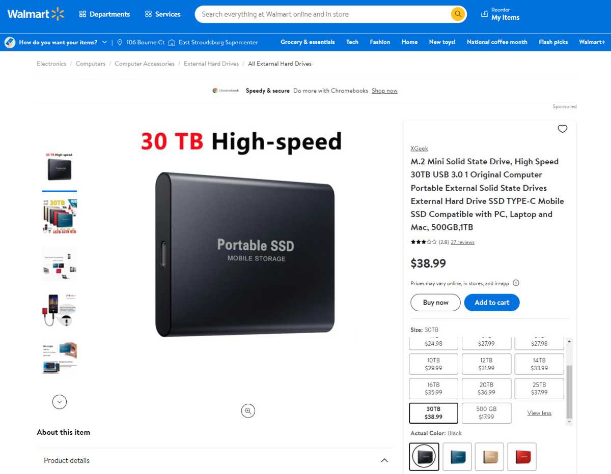 walmart ssd drive