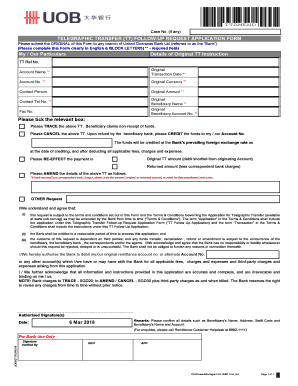 uob telegraphic transfer form