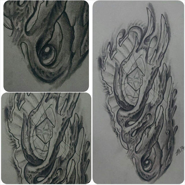 bio organic tattoo sketch