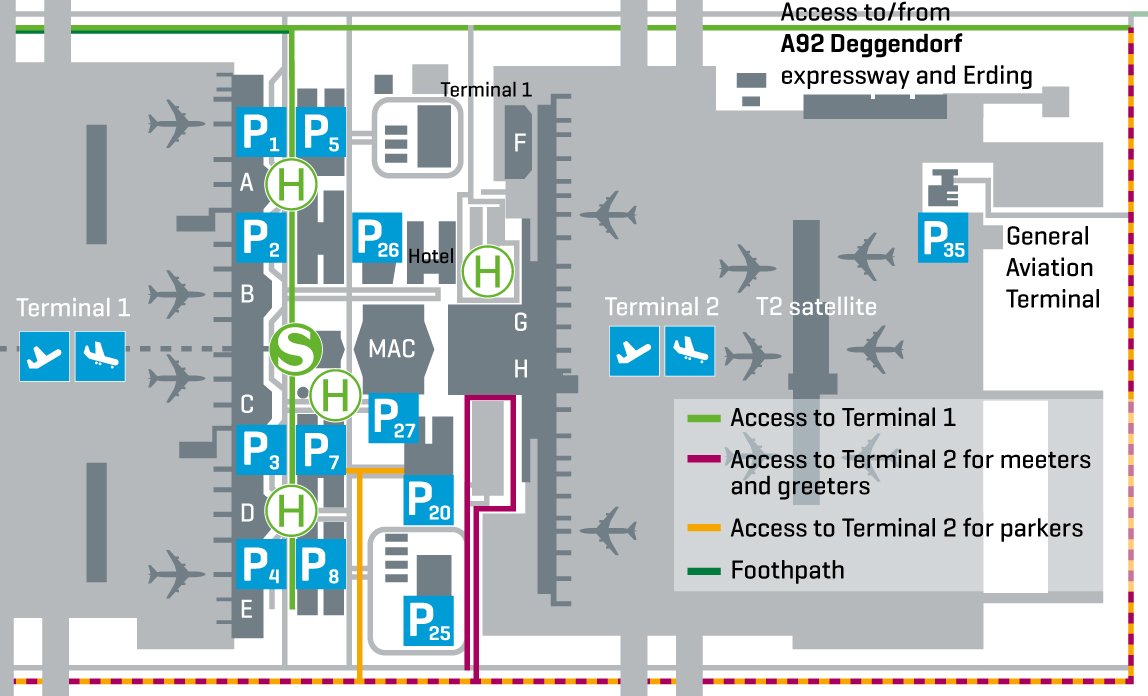 munich international airport terminal 2 map