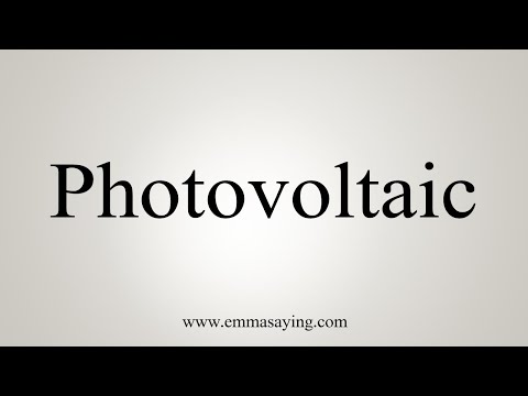 photovoltaic pronunciation