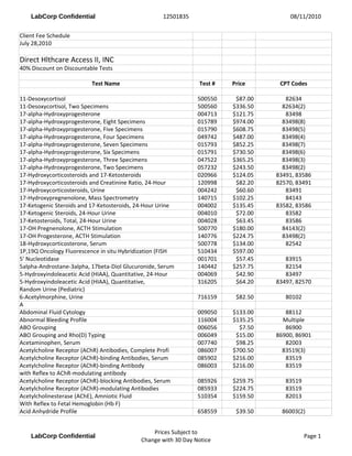 lab corp test menu