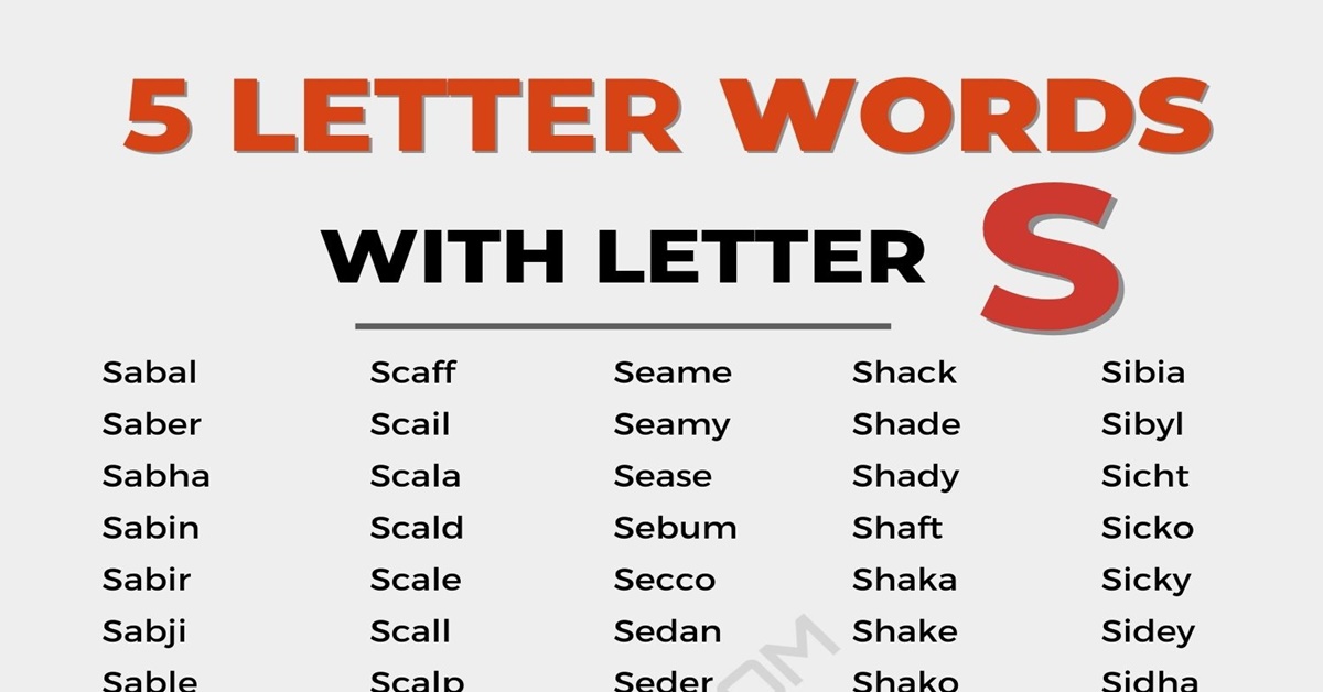 5 letter word start s