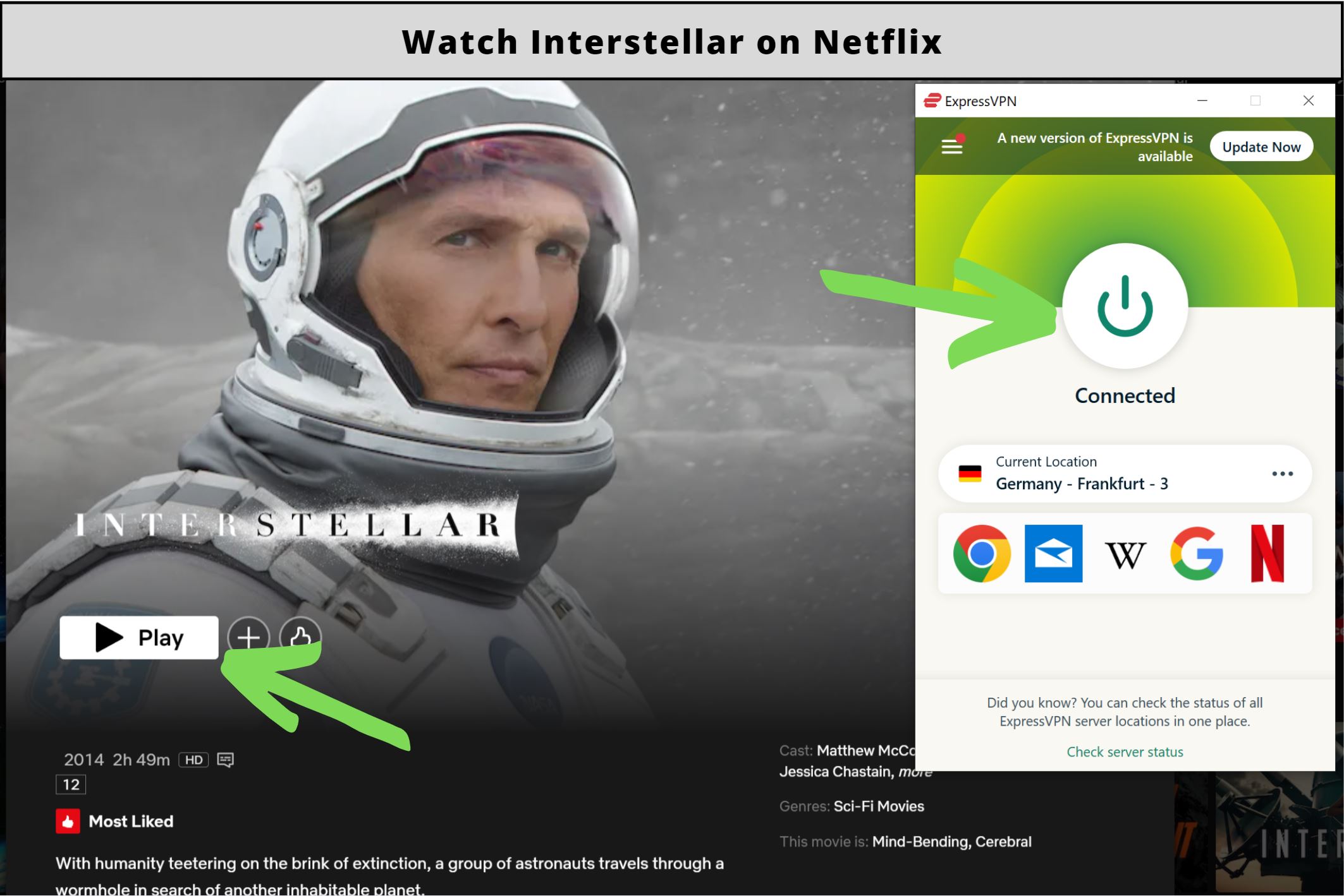 interstellar netflix te var mı