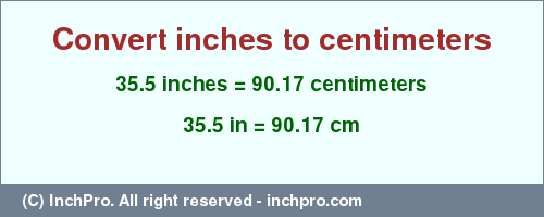 35.5 inches in cm