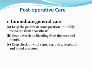 nursing management of tonsillectomy ppt