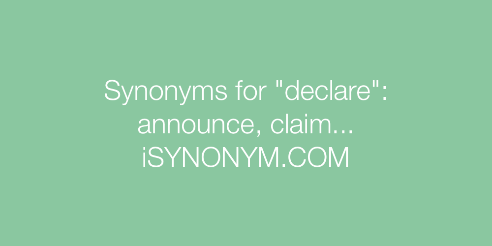 declare synonym