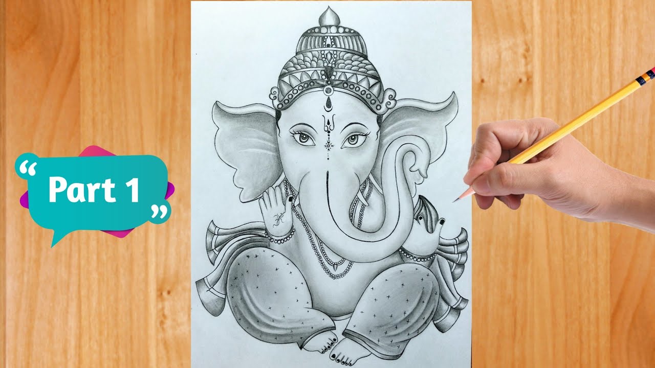 ganpati drawing sketch easy