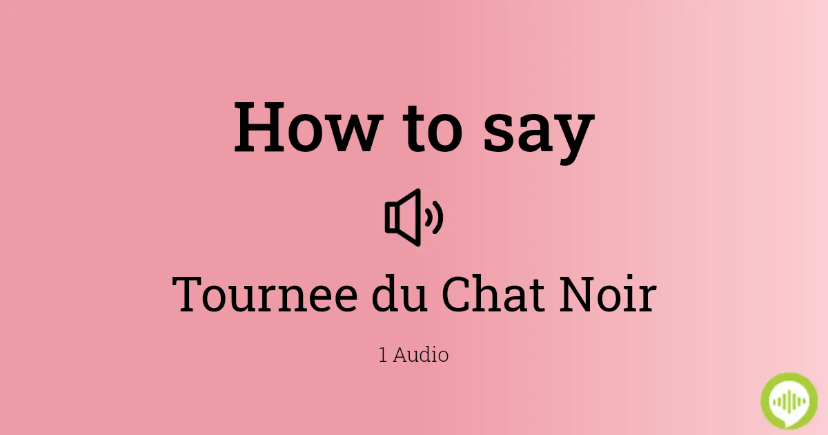 chat noir pronunciation