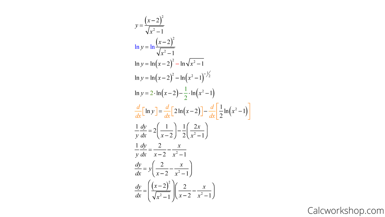 derivative of logarithm calculator