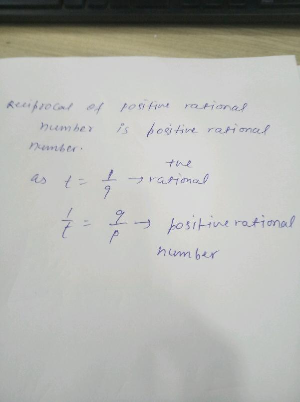 the reciprocal of positive rational number is