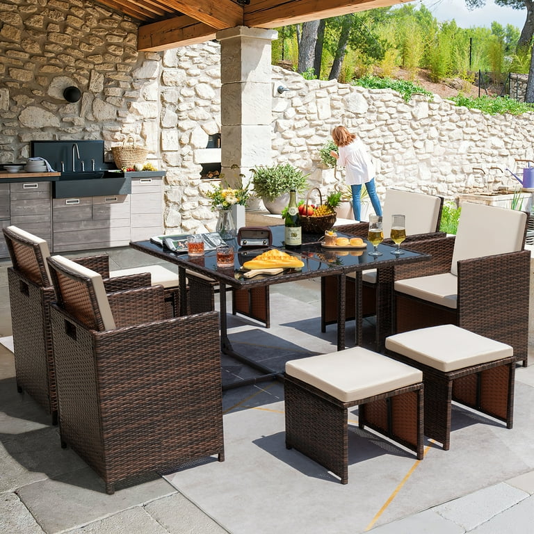 9 piece outdoor dining set