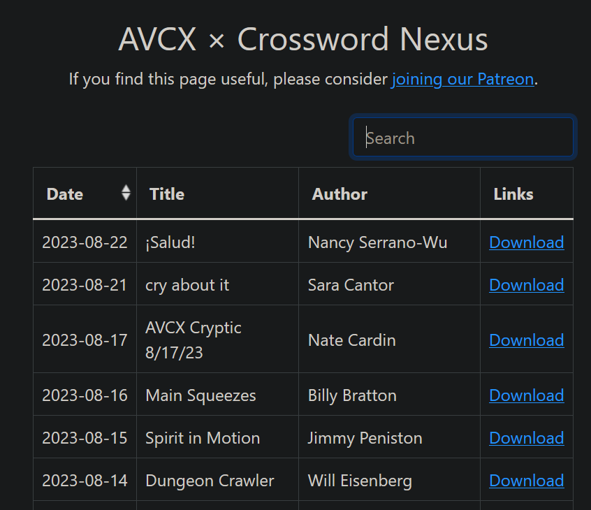 crossword nexus