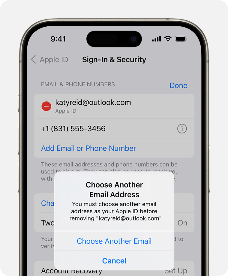 change icloud address