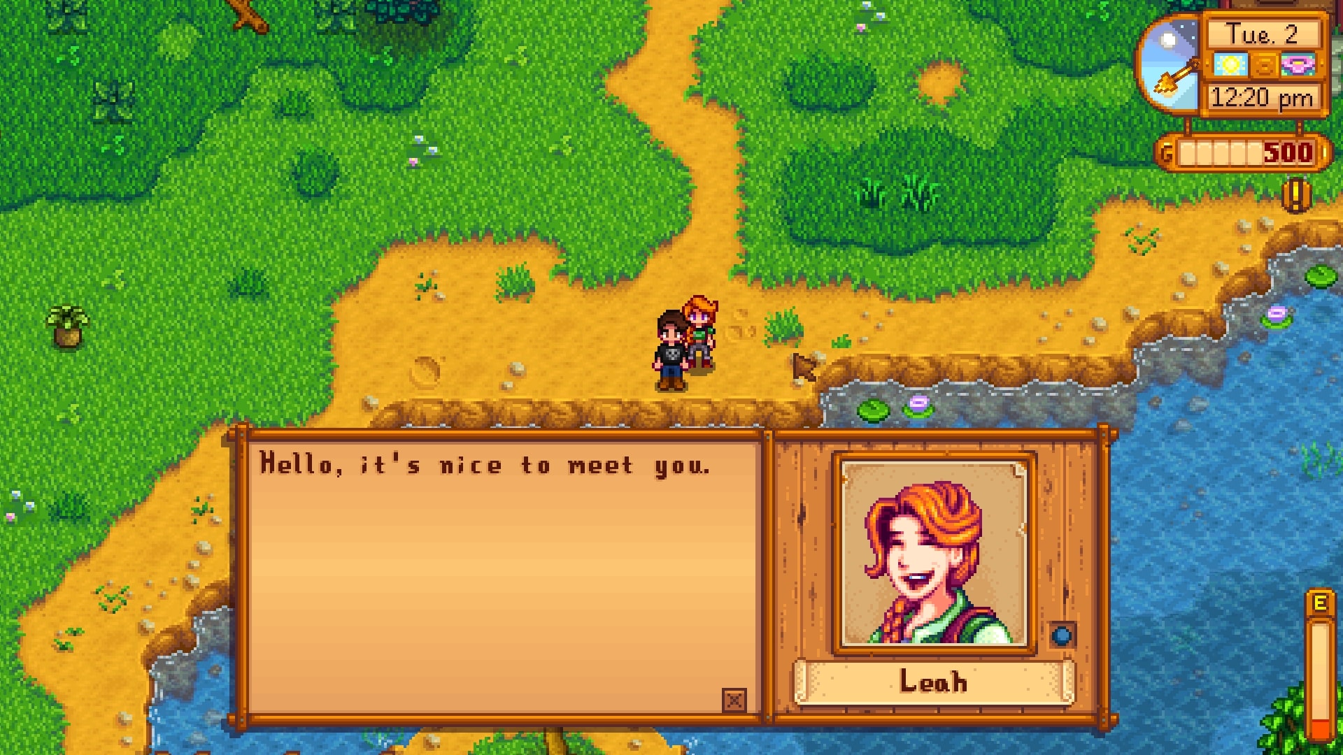 where can i find leah in stardew valley