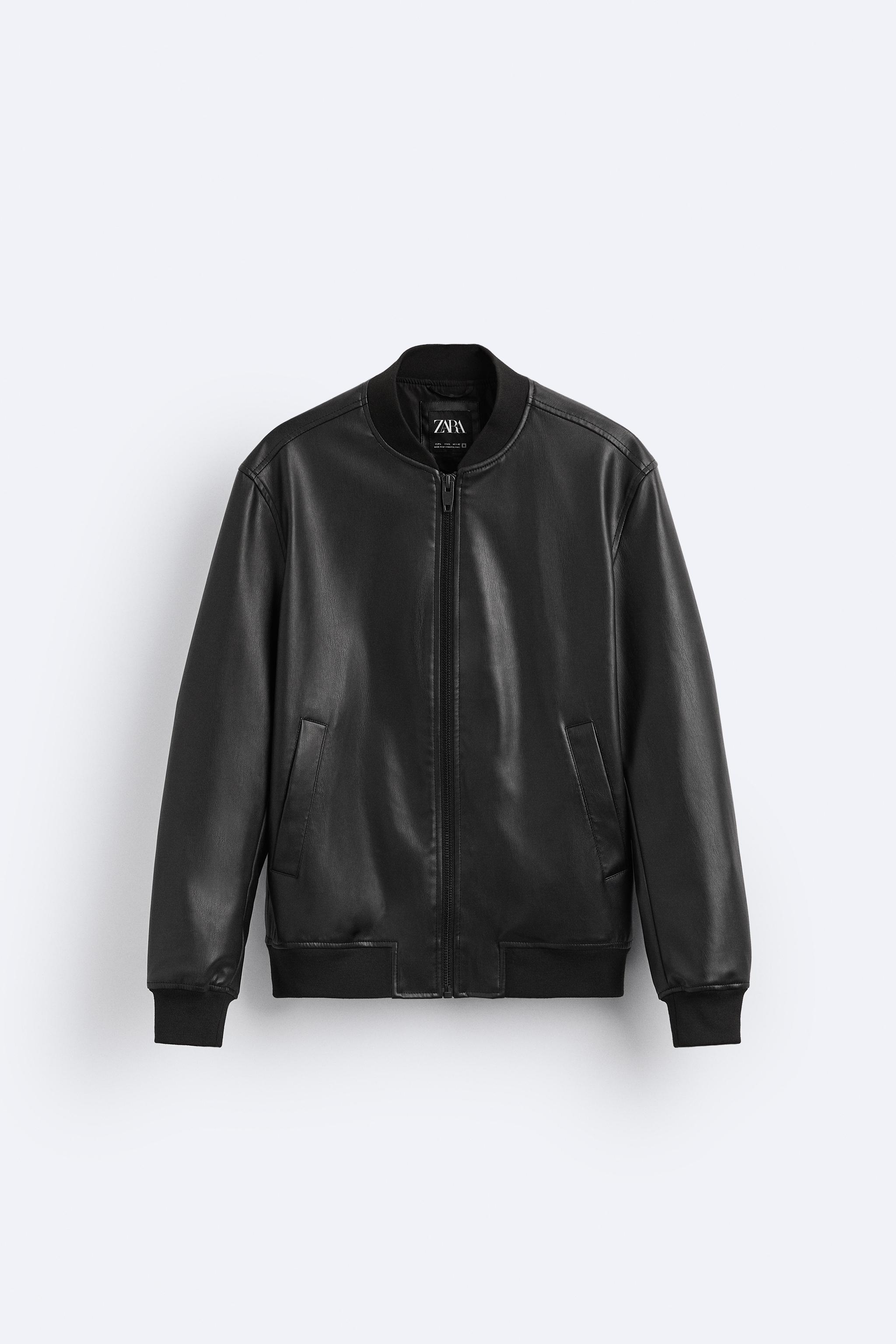 zara faux leather bomber jacket