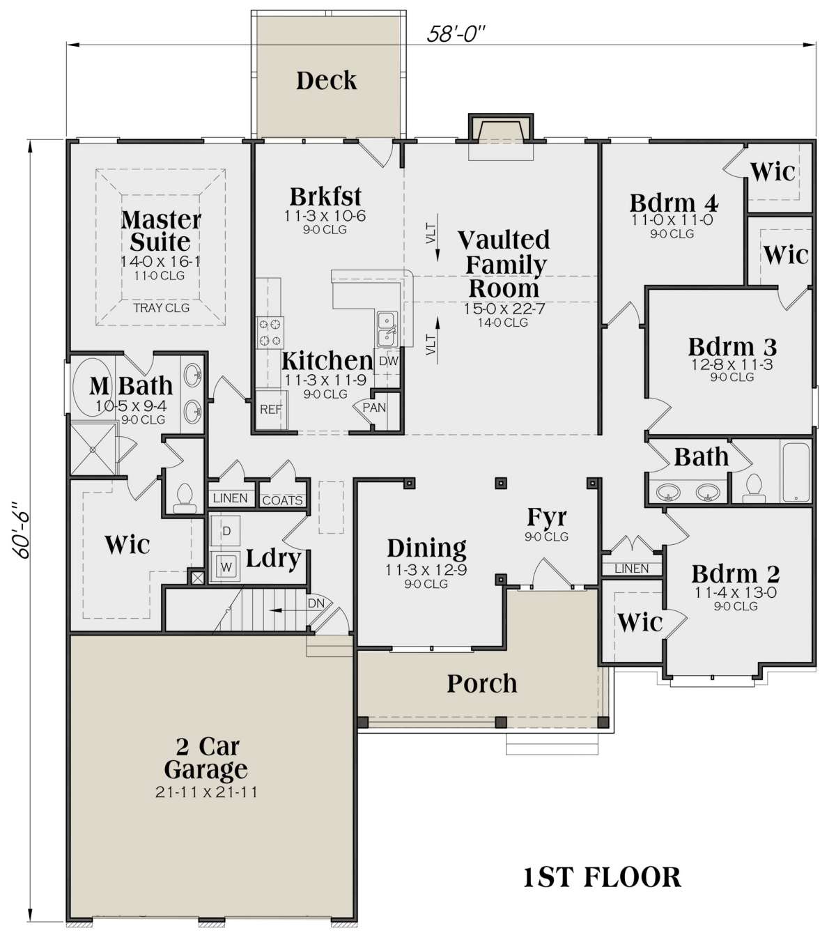 4 bedroom split floor plan