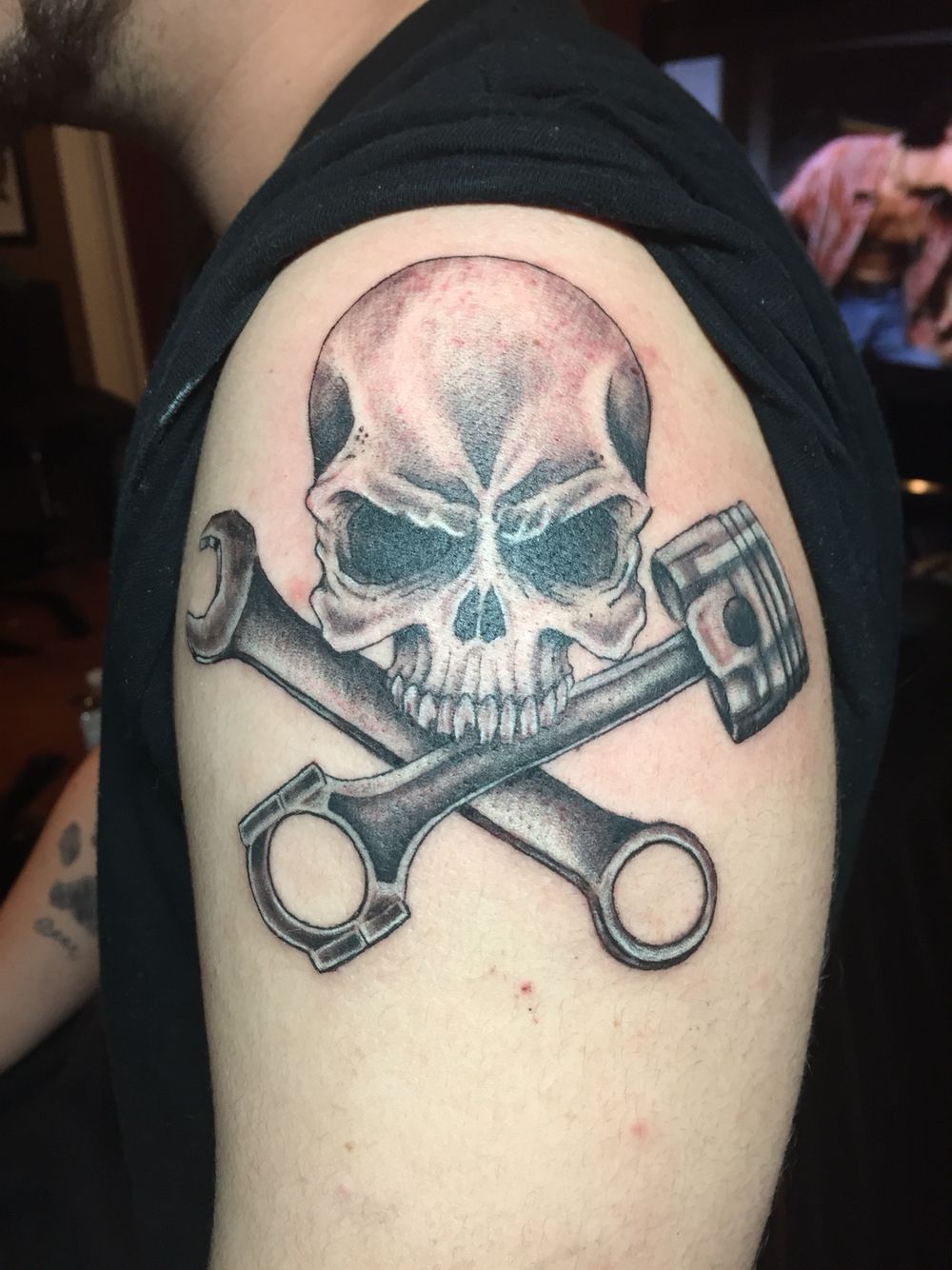 skull wrench tattoo