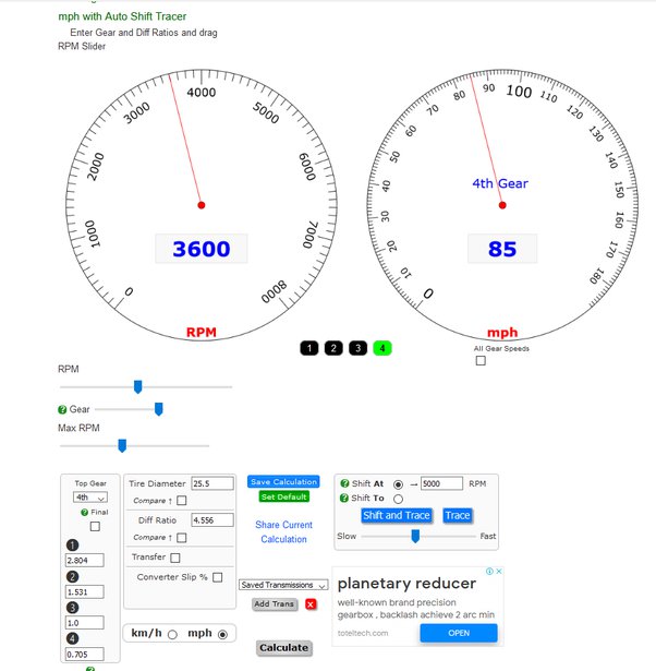 rpm to km hr