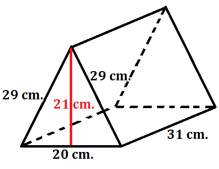 area of triangular prism formula