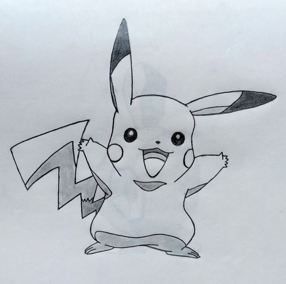 pikachu shading drawing