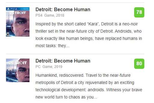 detroit become human metascore