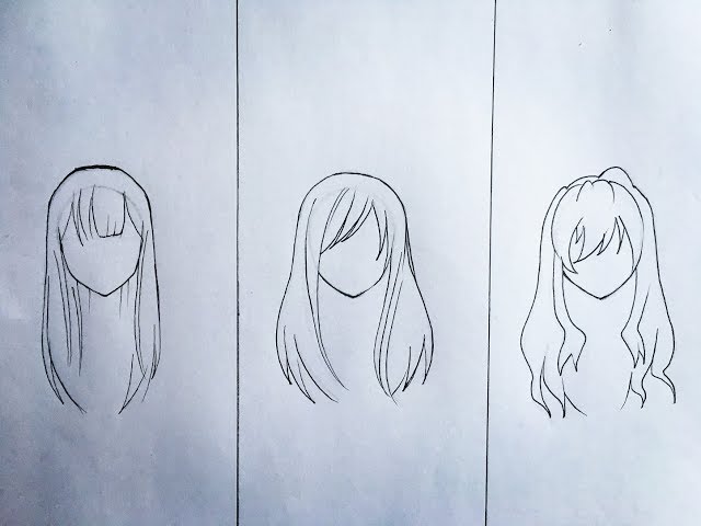 anime hair drawings