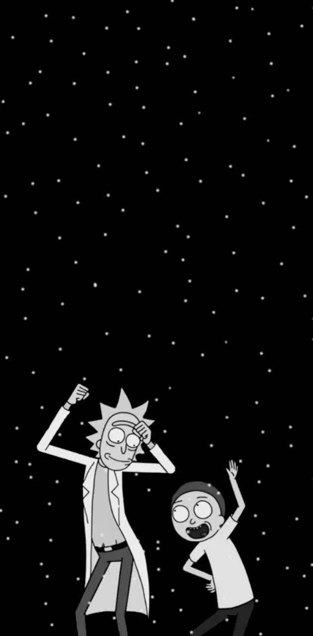 black rick and morty wallpaper