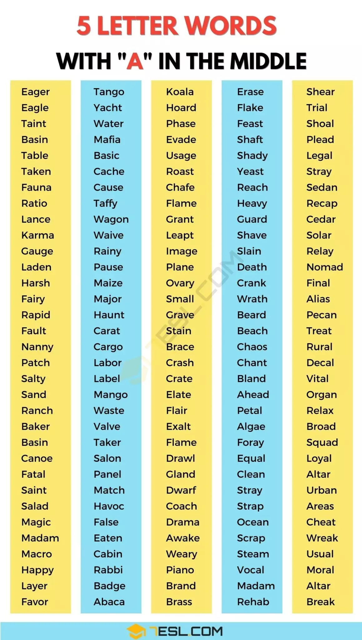 5 letter words with i in the middle