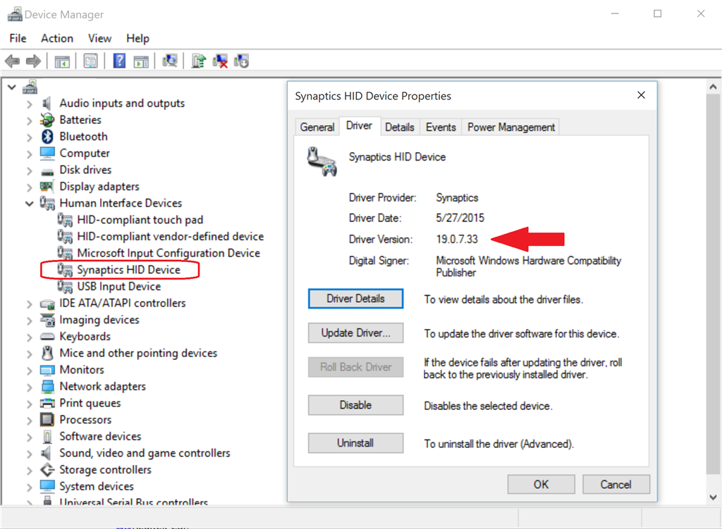 synaptics touchpad firmware