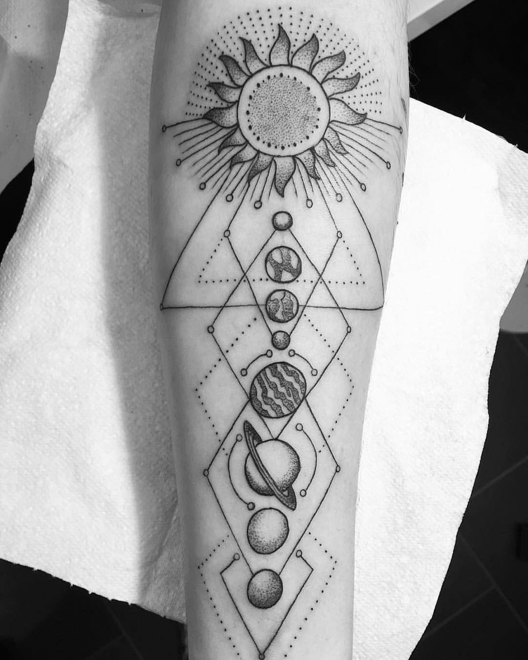 geometric solar system tattoo