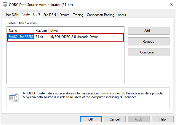 mysql odbc 8.0 ansi driver 32 bit