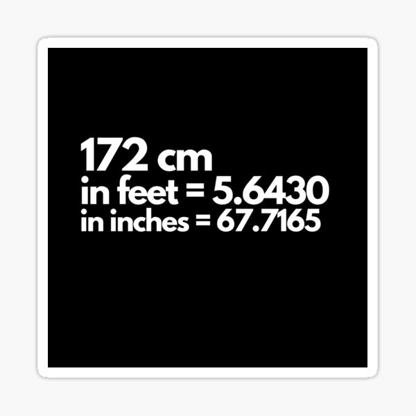 172 cm in inches feet