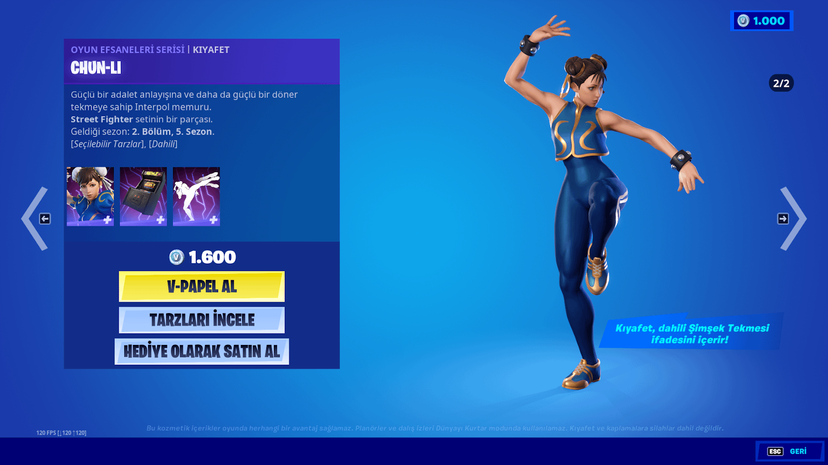 chun li fortnite item shop