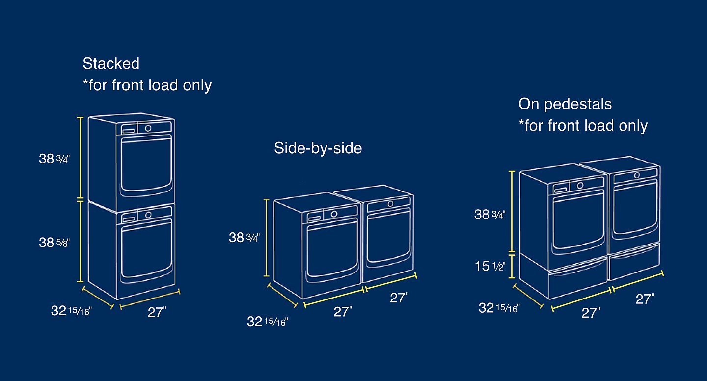 standard washer dryer width