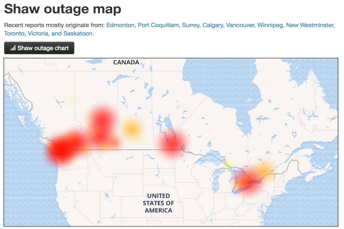 internet outages canada