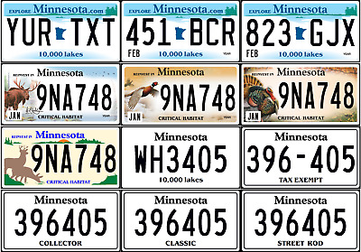 minnesota vanity plates availability