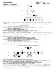 pedigree worksheet answer key pdf