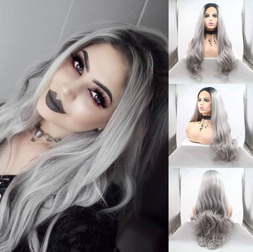 gray wigs long hair